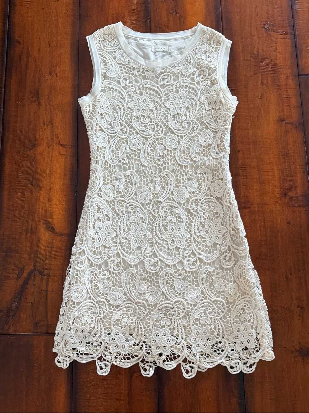BLVD Ivory Lace Sleeveless Mini Dress